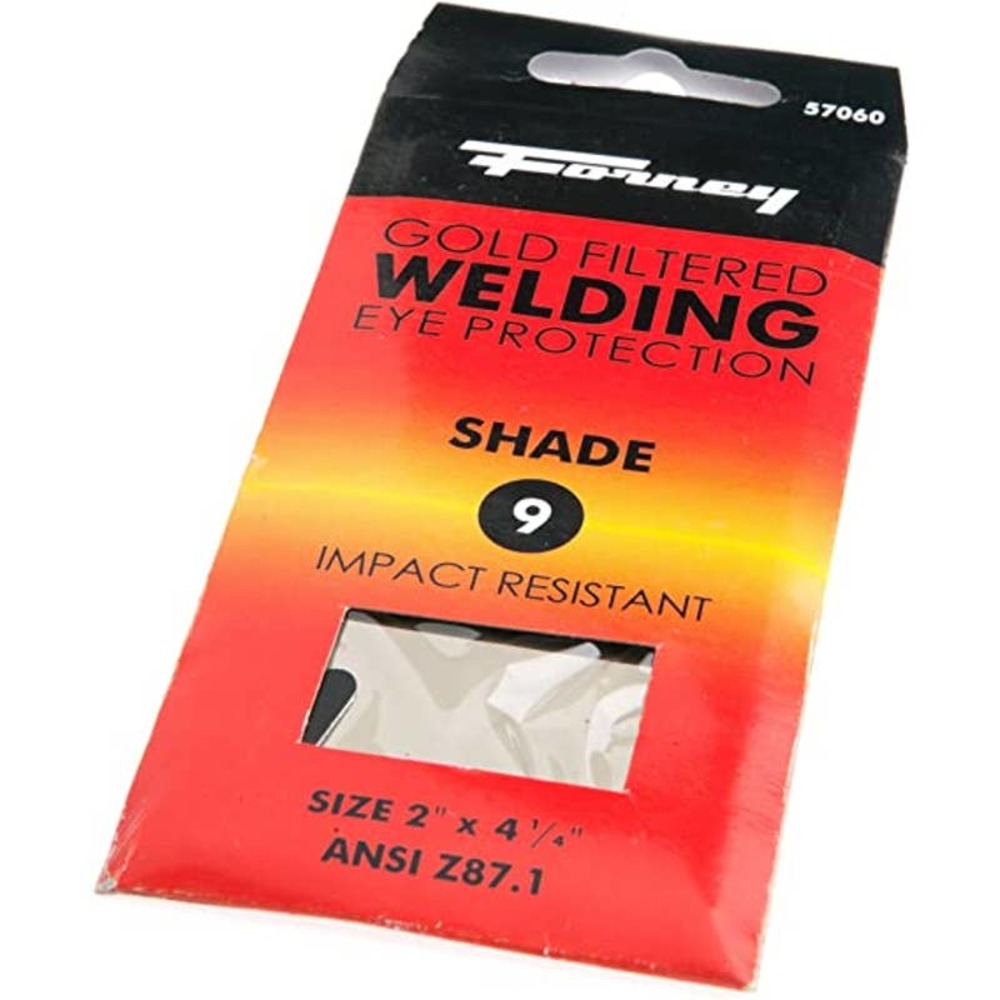 Forney #57060‎ Replacement Welding Lens "Gold Coated"; Shade 9; 4-1/4" x 2"; NIP